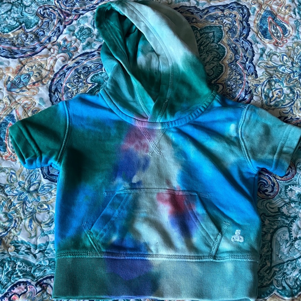 GAP Kids' Blue and Green Tie-Dye Hoodie - Picture 1 of 7